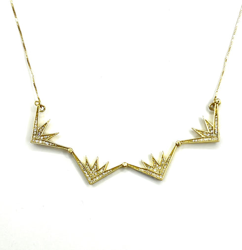 14K Gold & Diamond Star Of Bethlehem Opening Magnetic Necklace